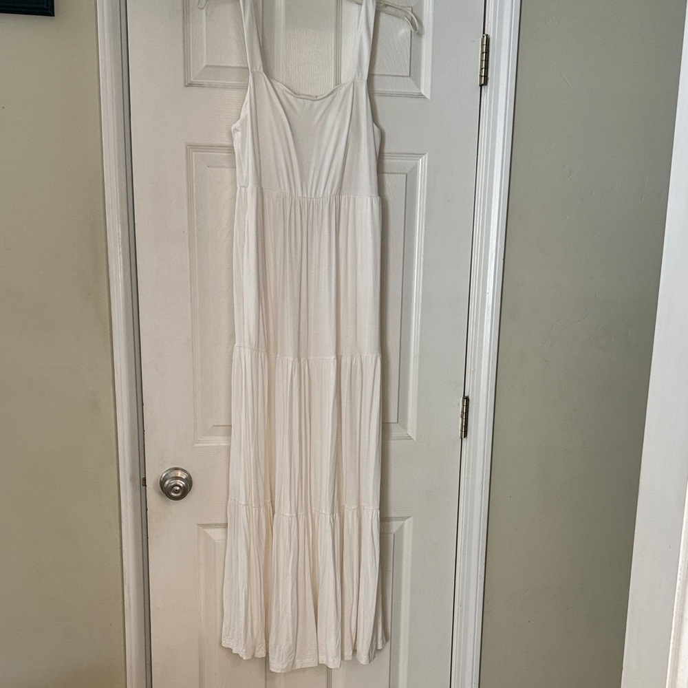 Casual White Maxi Dress Pink Lily Small